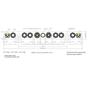 AAA174AMR14 Otis Elevator Flat Traveling Cable